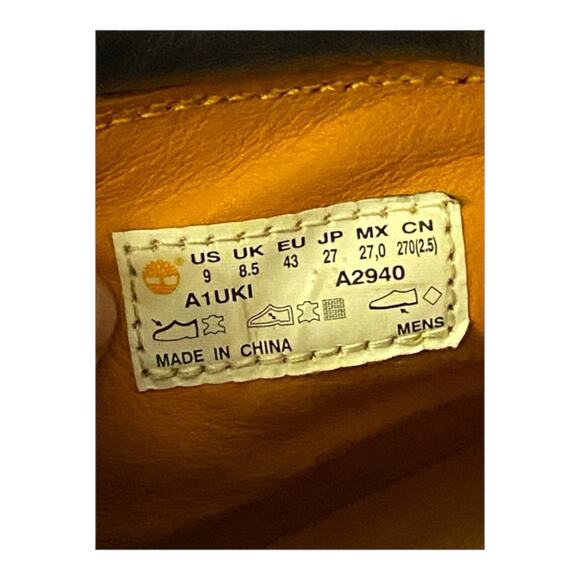 Timberland brown Full Grain Leather Boots Mens Size 9 A1UK1 A2940 - Picture 8 of 8